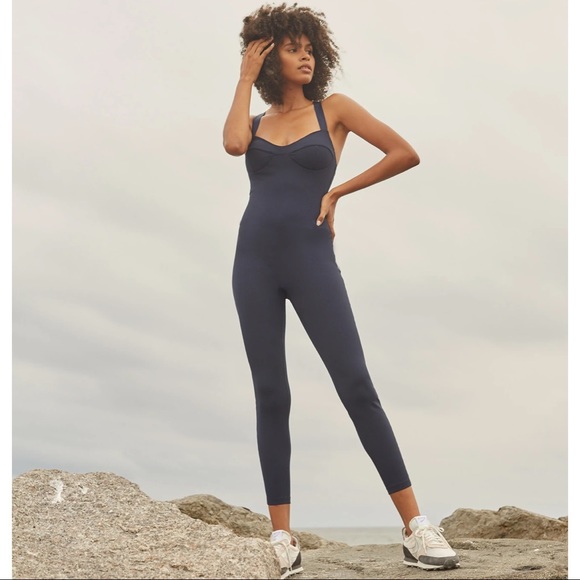 Nylora Lila Ribbed Jumpsuit - Navy XS